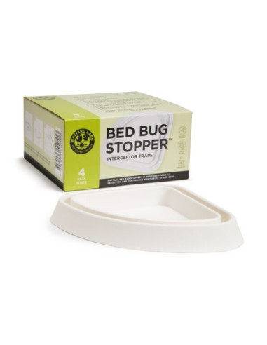 Nattaro - Bed bug stopper - Piège anti-punaises de lit pour pied de lit - Lot de 4 Blanc