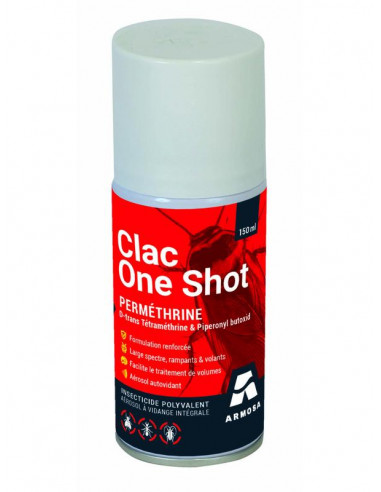 Clac aérosol ONE SHOT contre les insectes volants et rampants - 150 ml