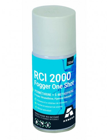 RCI 2000 Fogger Aérosol insecticide ONE SHOT- puces/punaises - 150ml.