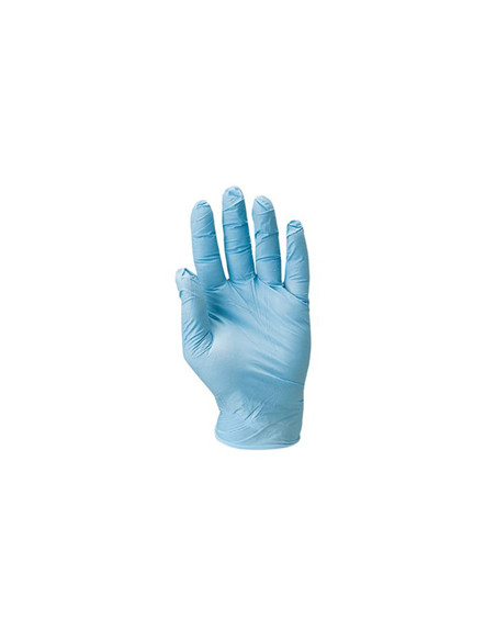 Gant nitrile bleu sans poudre, lot de 100 pièces soir 50 paires