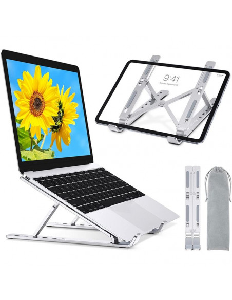Support pliable en aluminium pour PC et Tablette de 10" à 16"